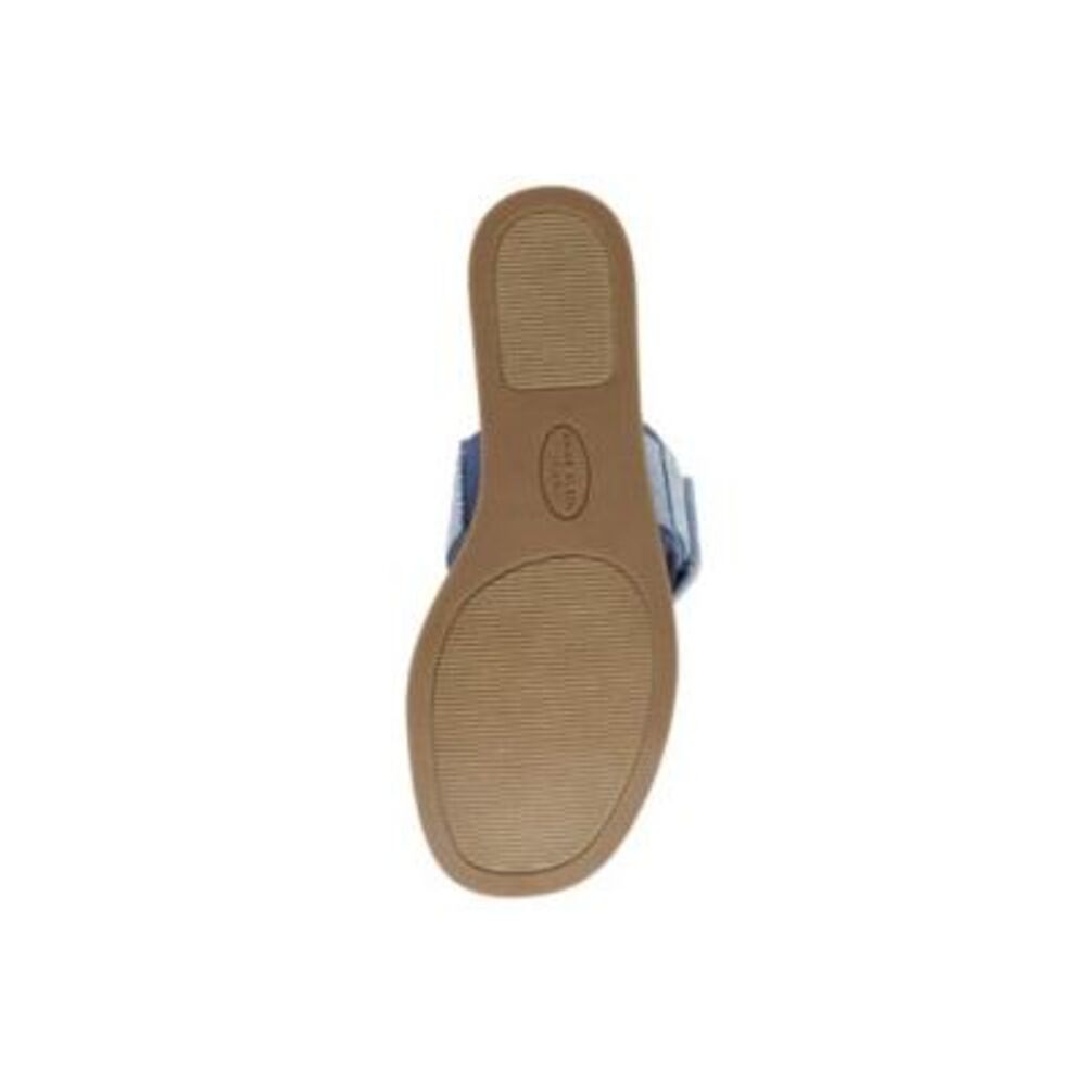 ANNE KLEIN Womens Blue Denim Brenda Round Toe Wedge Slip On Sandals Shoes 9 M - Picture 4 of 4